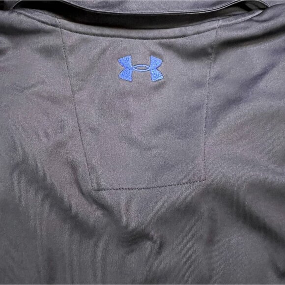 Under Armour Loose Fit Polo Top Navy Blue HeatGear Activewear Mens Size L - Picture 2 of 9